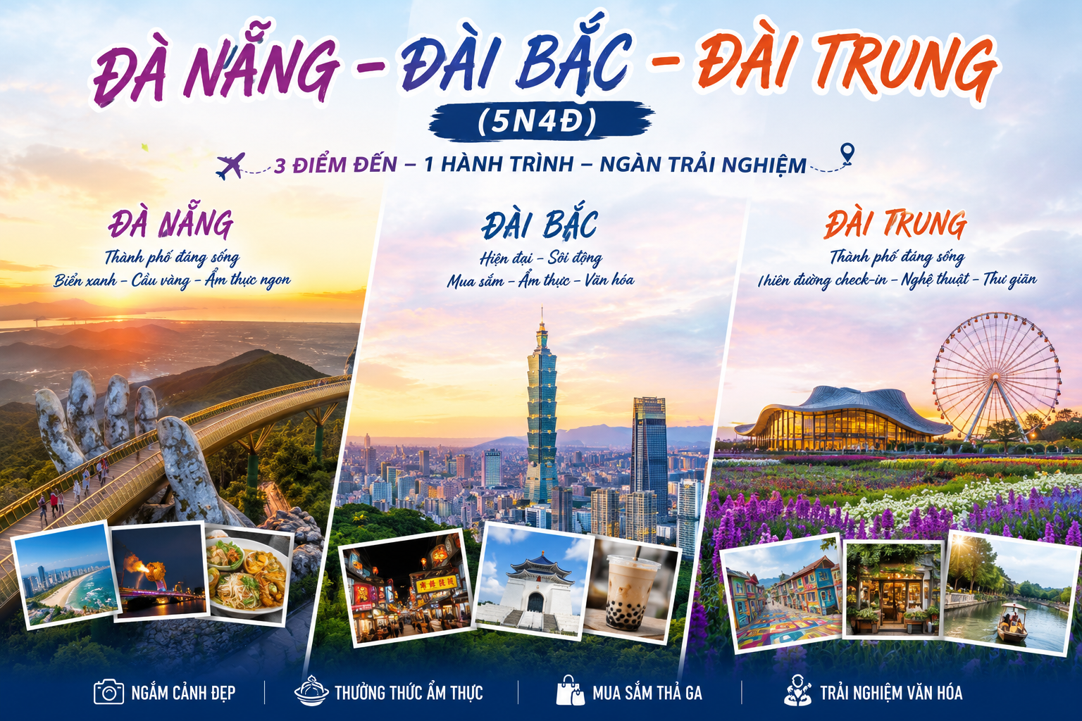 TOUR DU LỊCH ĐÀI LOAN  ĐÀ NẴNG - ĐÀI BẮC – ĐÀI TRUNG 5N4Đ