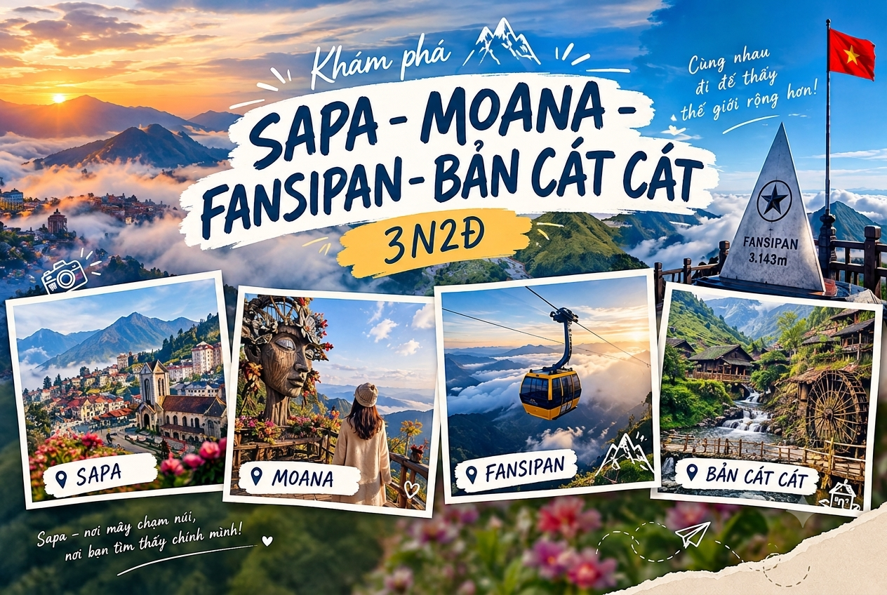 SAPA - MOANA - FANSIPAN- BẢN CÁT CÁT 3N2Đ