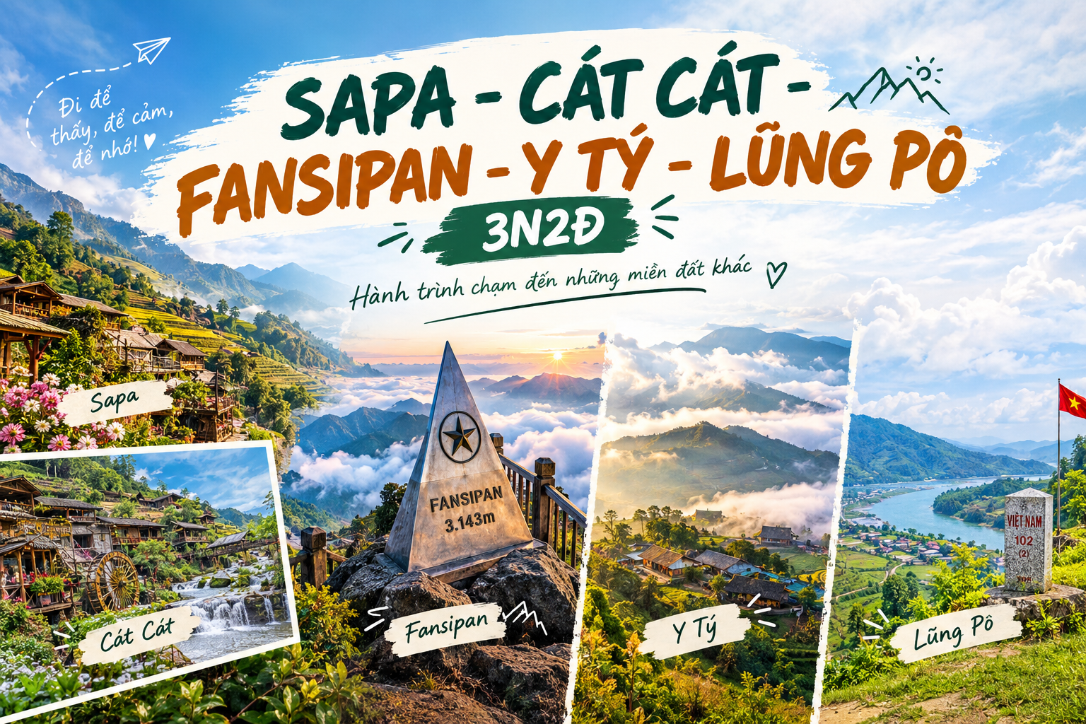 SAPA - CÁT CÁT - FANSIPAN - Y TÝ - LŨNG PÔ 3N2Đ